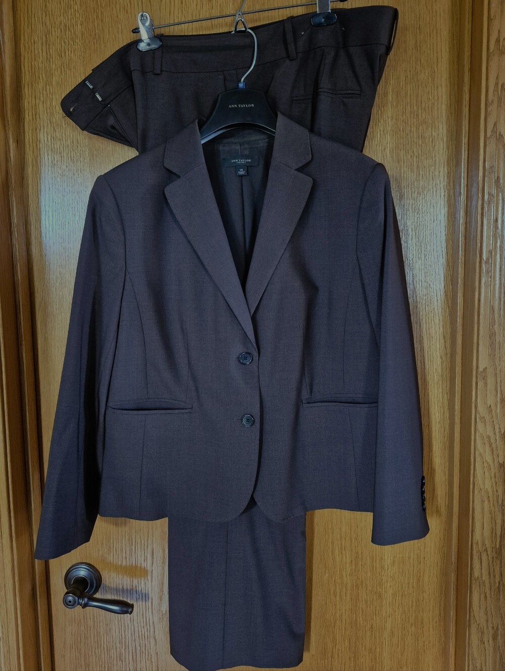 Ann Taylor Women's Size 14 Rich Dark Brown Gorgeous Suit With 30" Inseam Pants